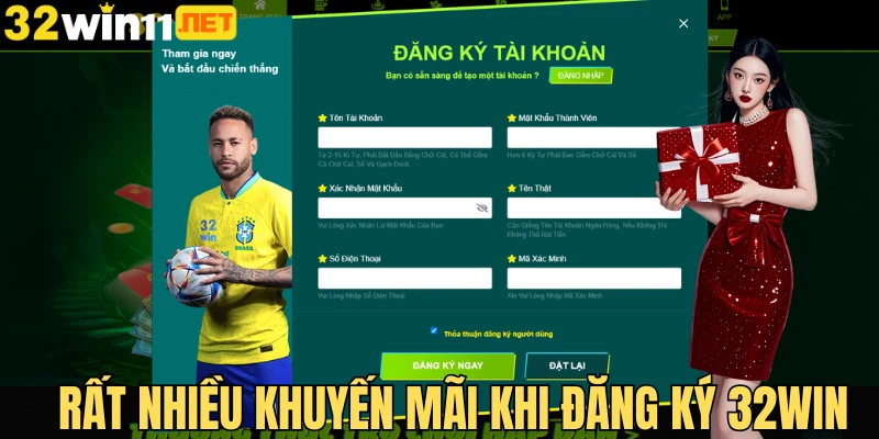 Rất nhiều khuyến mãi chờ bạn khi đăng ký 32Win