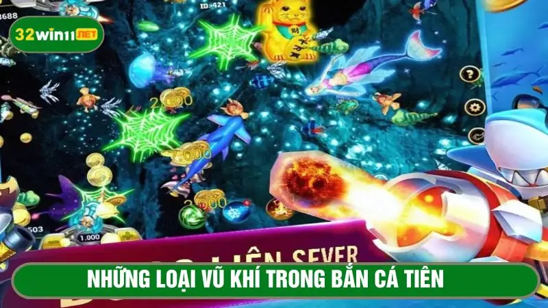 Kho vũ khí gồm súng bắn đa dạng